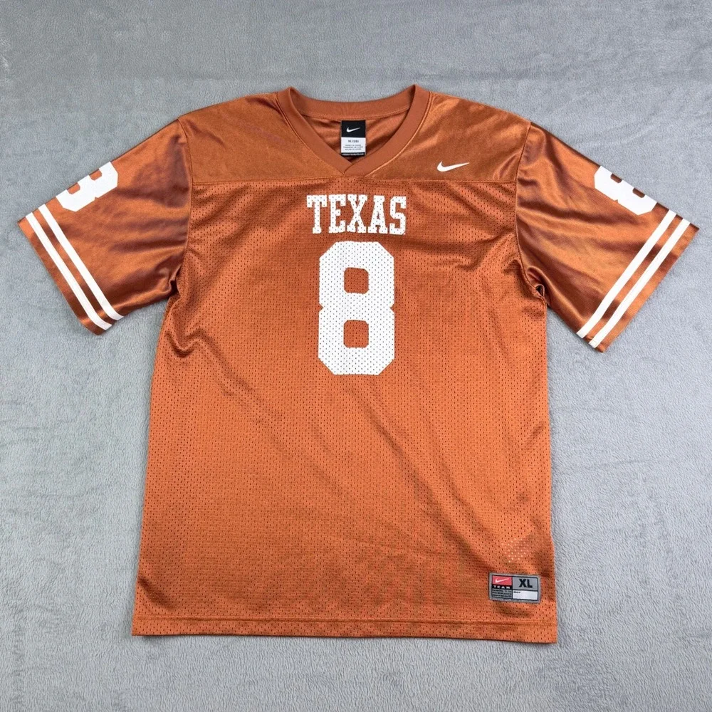 Nike Texas Longhorns Youth XL Burnt Orange Football Jersey Number 8 NCAA Kids